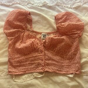 Princess Polly Pink Floral Crop Blouse